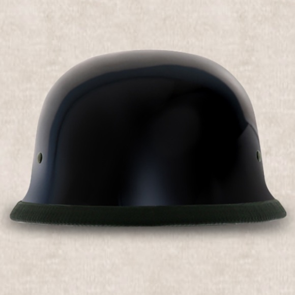 Daytona Novelty Gloss Black German Low Profile Half Helmet - M - Picture 3 of 5